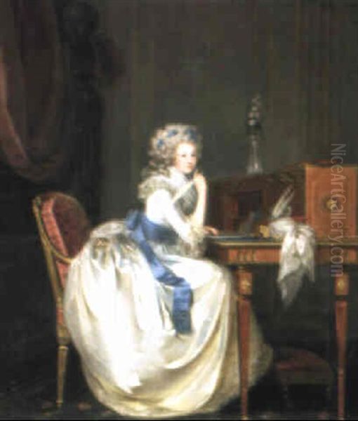 Marie Therese Louise Von Savoyen-carignan, Princesse De Lamballe Oil Painting by Anton Hickel