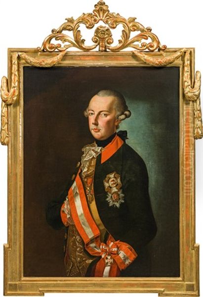 Portrait Of Emperor Joseph Ii Oil Painting by Joseph Hickel