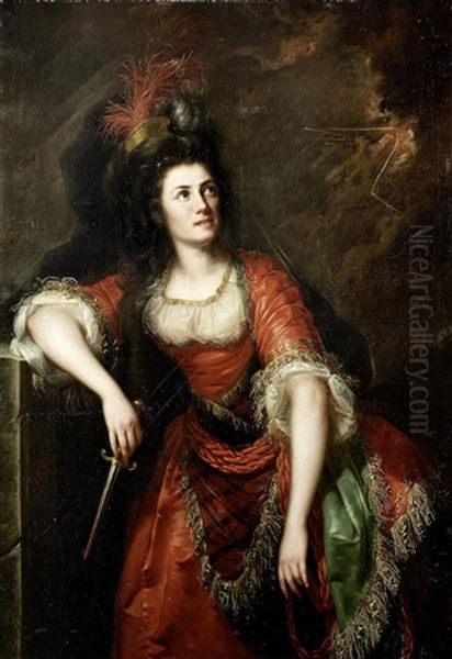 Portrait Of Johanna Sacco As Medea Oil Painting by Joseph Hickel