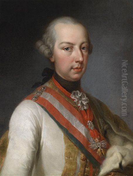 Bildnis Kaiser Joseph Ii. Als Mitregent Seiner Mutter Oil Painting by Joseph Hickel