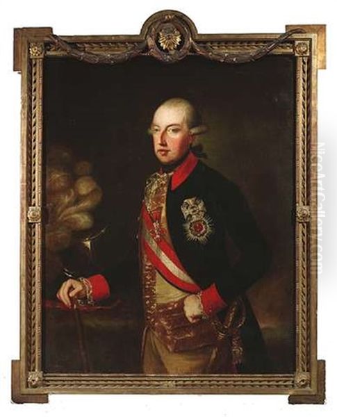 Kaiser Franz Joseph Ii In Dragoneruniform Oil Painting by Joseph Hickel