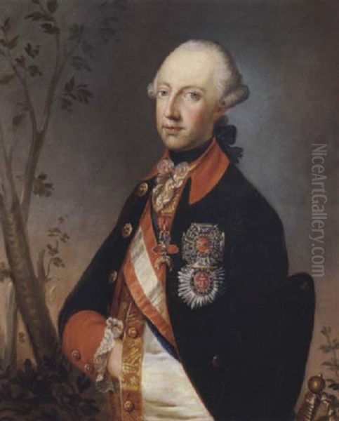 Kaiser Joseph Ii. Mit Der  Kollane Des Ordens Vom Goldenen Vlies Oil Painting by Joseph Hickel