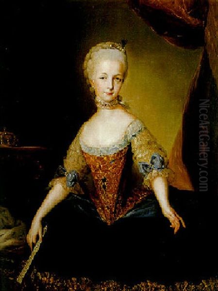 Bildnis Der Erzherzogin Maria Josepha, Tochter Der Kaiserin Maria Theresia Oil Painting by Joseph Hickel