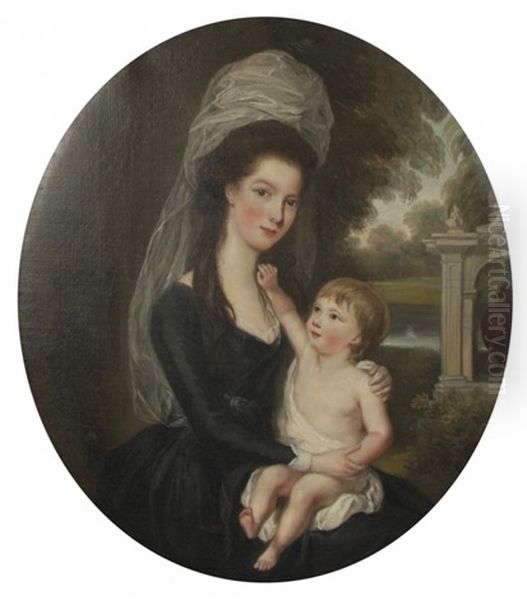 Portrait Of A Mother And Child by Thomas Hickey