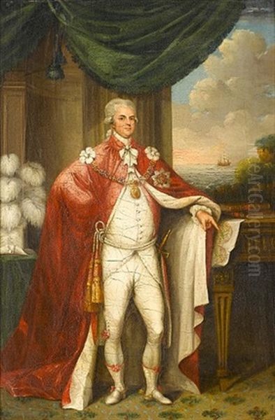 Portrait Of George, 1st Earl Macartney, Wearing The Robes And Insignia Of The Order Of The Bath Oil Painting by Thomas Hickey