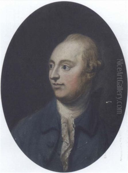 Portrait Of The Right Honourable John Beresford In A Blue Jacket And White Cravat Oil Painting by Thomas Hickey