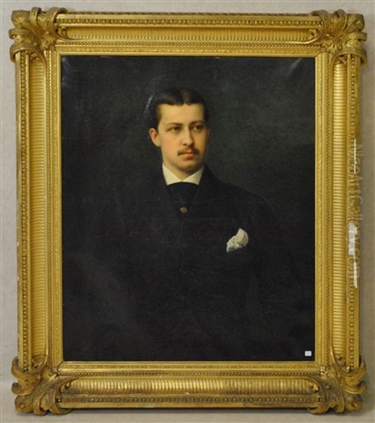 Portrait De Baron Armand Vermeulen A Vingt Ans Oil Painting by Fritz Hickmann