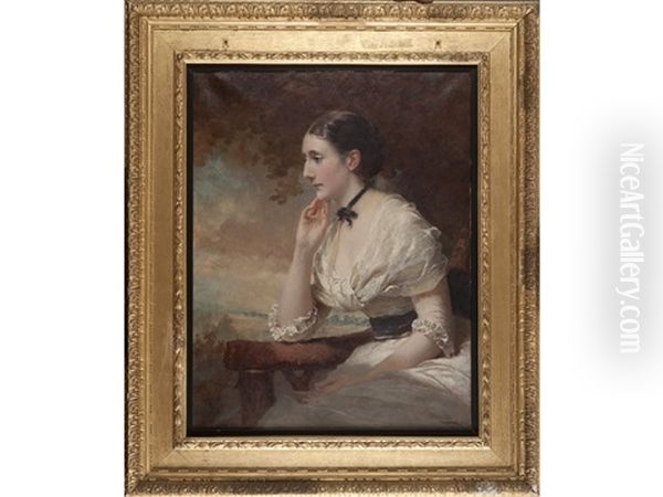 Portrait Of The Hon. Geraldine Smith-barry Oil Painting by George Elgar Hicks