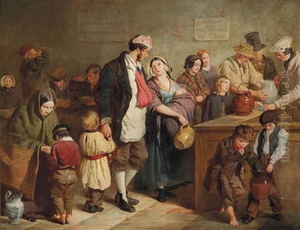 The Parish Soup Kitchen Oil Painting by George Elgar Hicks