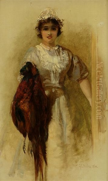 A Pair Of Pheasants Oil Painting by George Elgar Hicks