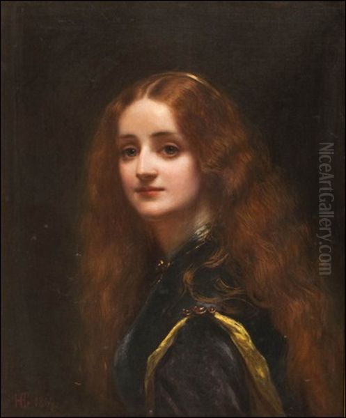 Portrait Of A Girl Oil Painting by George Elgar Hicks