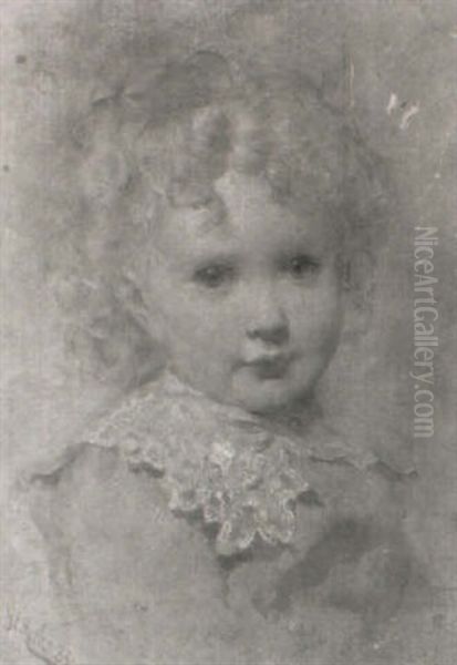 A Study Of A Child Oil Painting by George Elgar Hicks