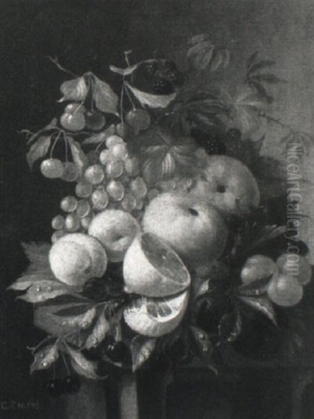 Still Life Of Various Fruits Oil Painting by George Elgar Hicks