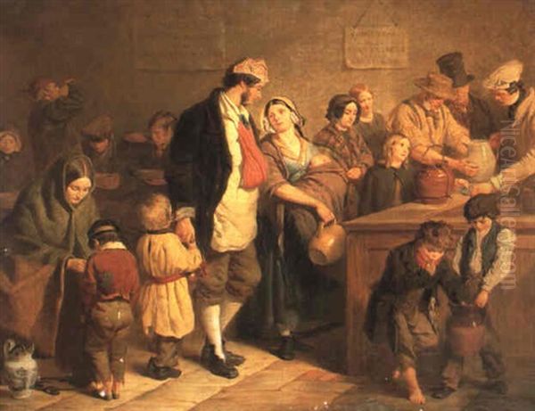 The Parish Soup Kitchen Oil Painting by George Elgar Hicks