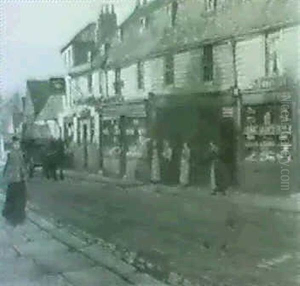 Eltham High Street, Eltham 1892 Oil Painting by George Elgar Hicks