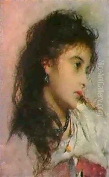 A Gypsy Child Oil Painting by George Elgar Hicks