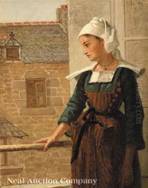 Normandy Girl Oil Painting by Thomas Hicks