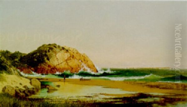 Eagle Rock, Manchester Beach, Massachusetts Oil Painting by Thomas Hicks