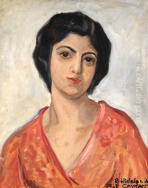 Joven Vestida De Rojo by Rafael Hidalgo De Caviedes