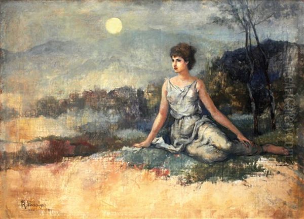 Claire De Lune Oil Painting by Felix Resurreccion Hidalgo