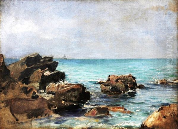 Seascape Oil Painting by Felix Resurreccion Hidalgo