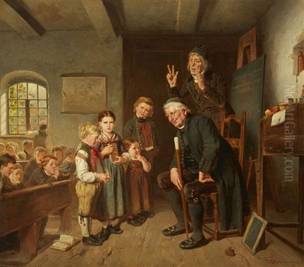 The School Inspector Oil Painting by Friedrich Hiddemann