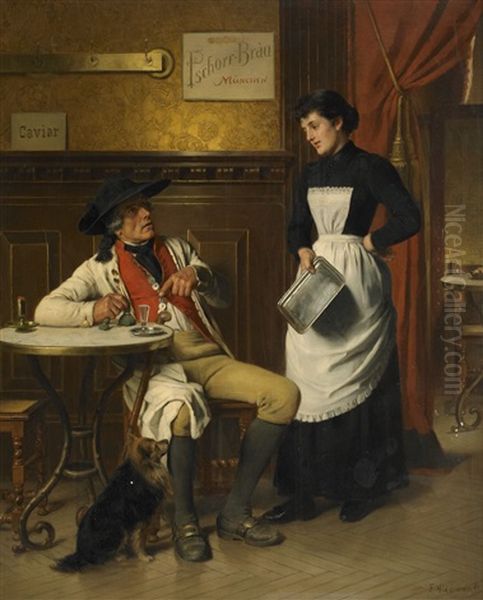 Cafeinterior Oil Painting by Friedrich Hiddemann