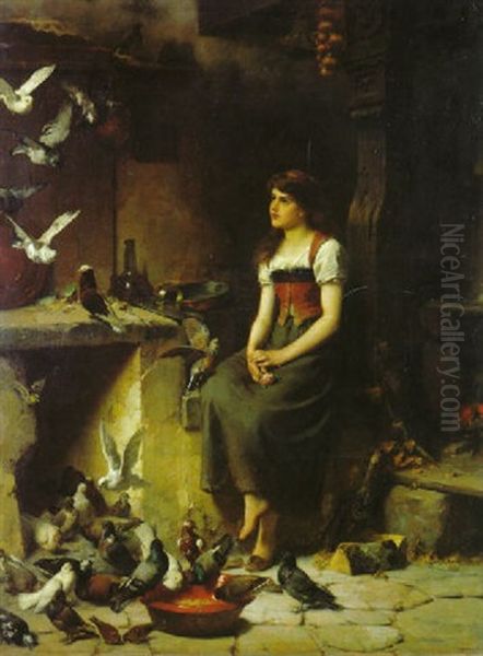 Aschenputtel Oil Painting by Friedrich Hiddemann