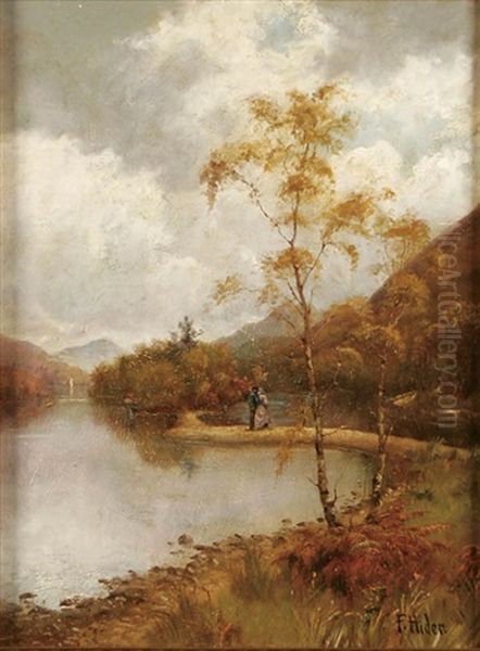 An Autumn Stroll Oil Painting by Frank Hider