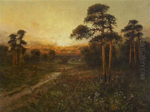 Near Keston, Kent Oil Painting by Frank Hider