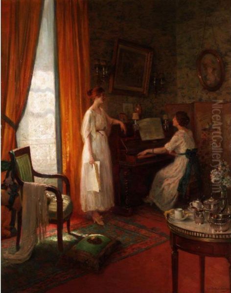 A Musical Moment Oil Painting by Luc Barbut-Davray