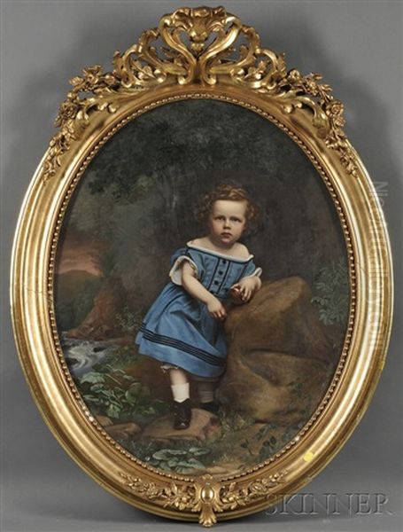 Boy In Blue Oil Painting by Ernst W. Hieronymi