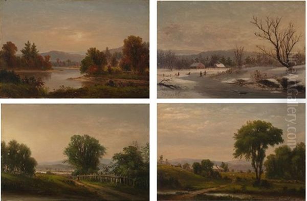 Four Seasons (set Of Four) Oil Painting by George Frank Higgins