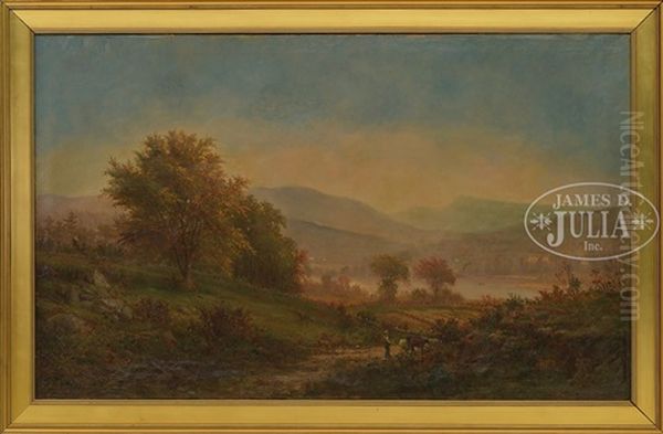 Panoramic Scene Of The White Mountains N.h Oil Painting by George Frank Higgins