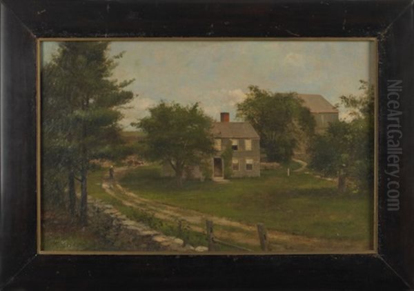 Landscape With Farmhouse Oil Painting by George Frank Higgins