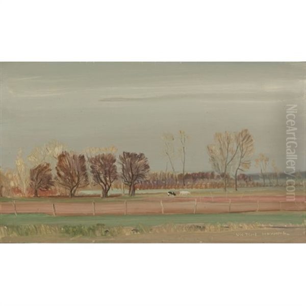 Pastoral Landscape Oil Painting by Victor William Higgins