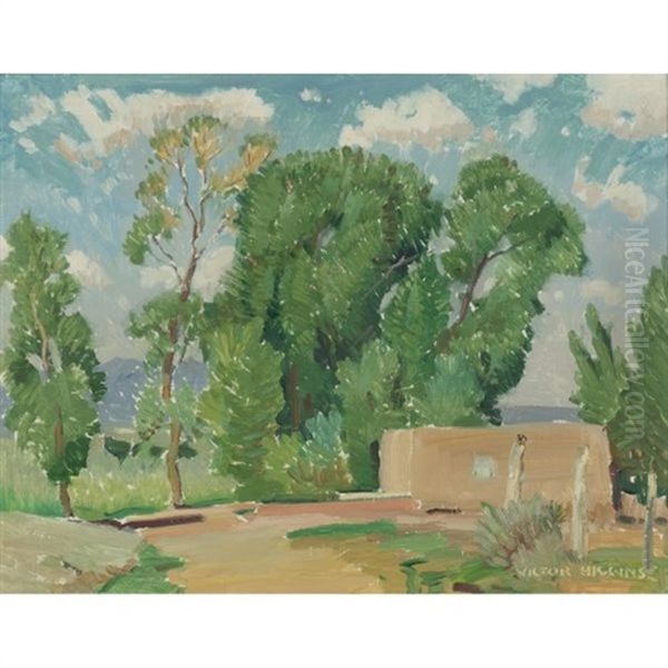 Taos Retreat Oil Painting by Victor William Higgins