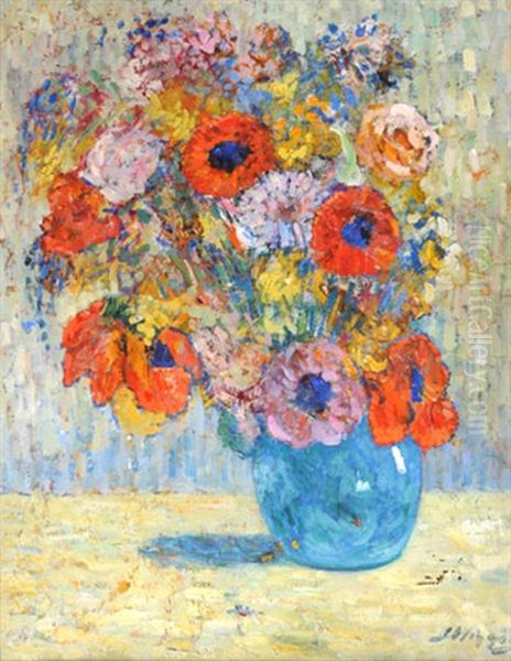 Vase De Fleurs Oil Painting by Victor William Higgins