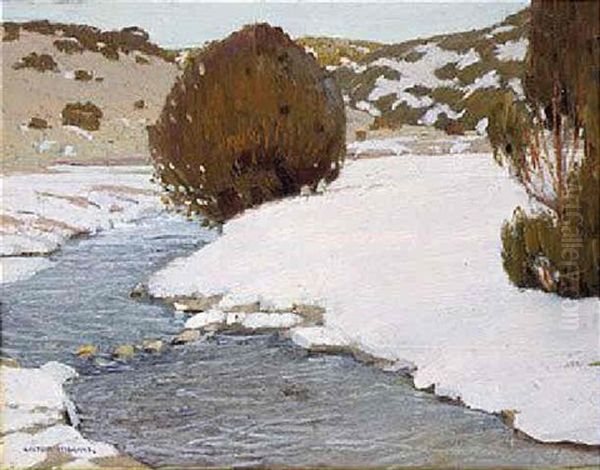 River In Winter Oil Painting by Victor William Higgins