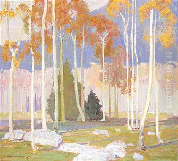 Aspen Trees Oil Painting by Victor William Higgins