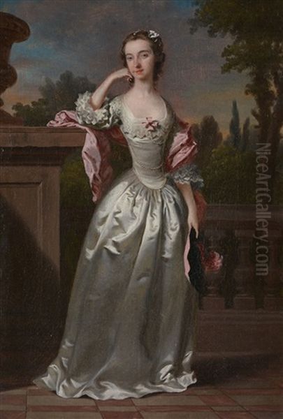 Portrait Of A Lady In White Oil Painting by Joseph Highmore