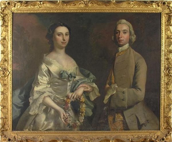 Portrait Of Mr And Mrs Edward Pryce Oil Painting by Joseph Highmore