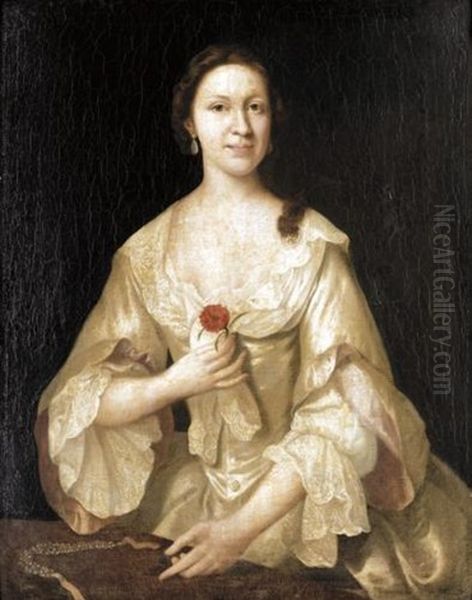 Portrait Of A Lady (a Member Of The Graham Family?) Oil Painting by Joseph Highmore