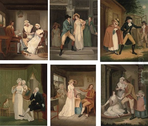 A Tale Of Love And Betrayal (set Of 6) Oil Painting by Joseph Highmore