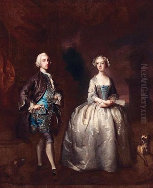 Portrait Of A Lady And A Gentleman Oil Painting by Joseph Highmore