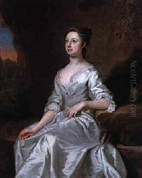 Portrait Of A Lady (elizabeth Warren Elliot?) Oil Painting by Joseph Highmore