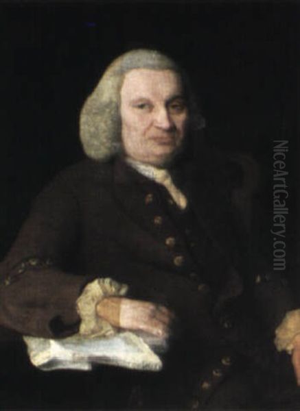 Portrait Of A Gentleman (samuel Johnson?) Oil Painting by Joseph Highmore