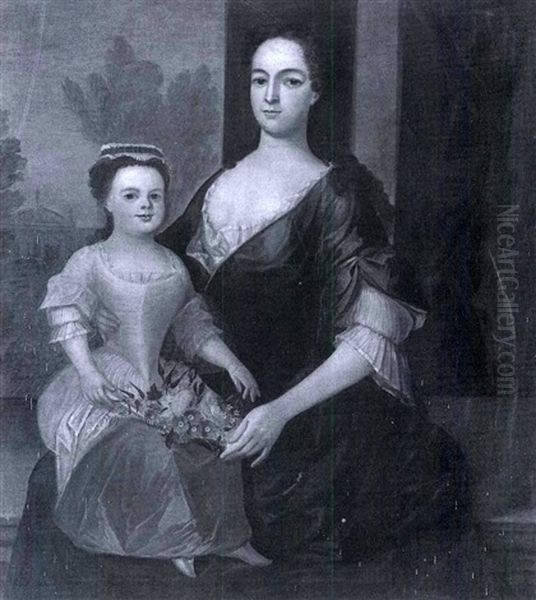 Portrait Of Ann Cartwright, And Her Daughter Ann Oil Painting by Joseph Highmore