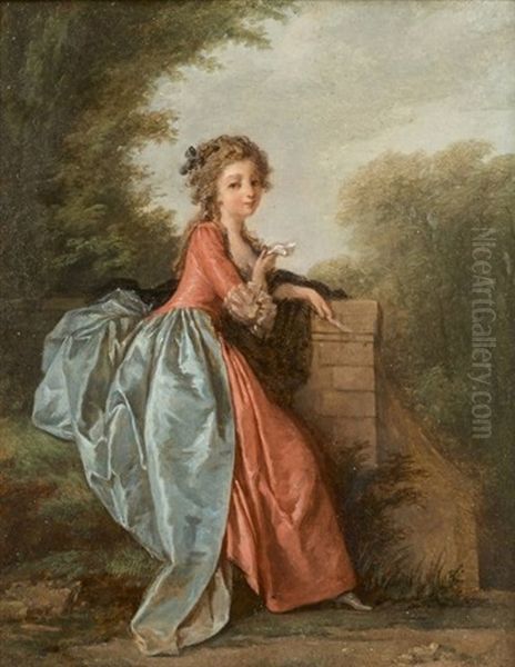 Elegantes Dans Un Parc (pair) Oil Painting by Jean-Baptiste Hilaire