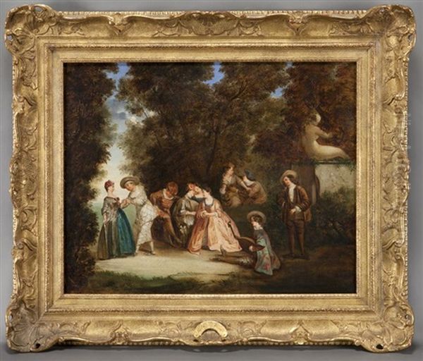 Fete Galante Oil Painting by Jean-Baptiste Hilaire